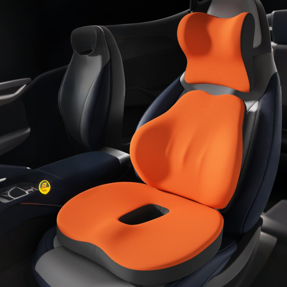 Car Seat Cushion, Lumbar Support, and Headrest Set The Ultimate Orthopedic Seat Cushion for Relieving Coccyx Pain, Hemorrhoids, and Back Pain Adult car booster cushion
