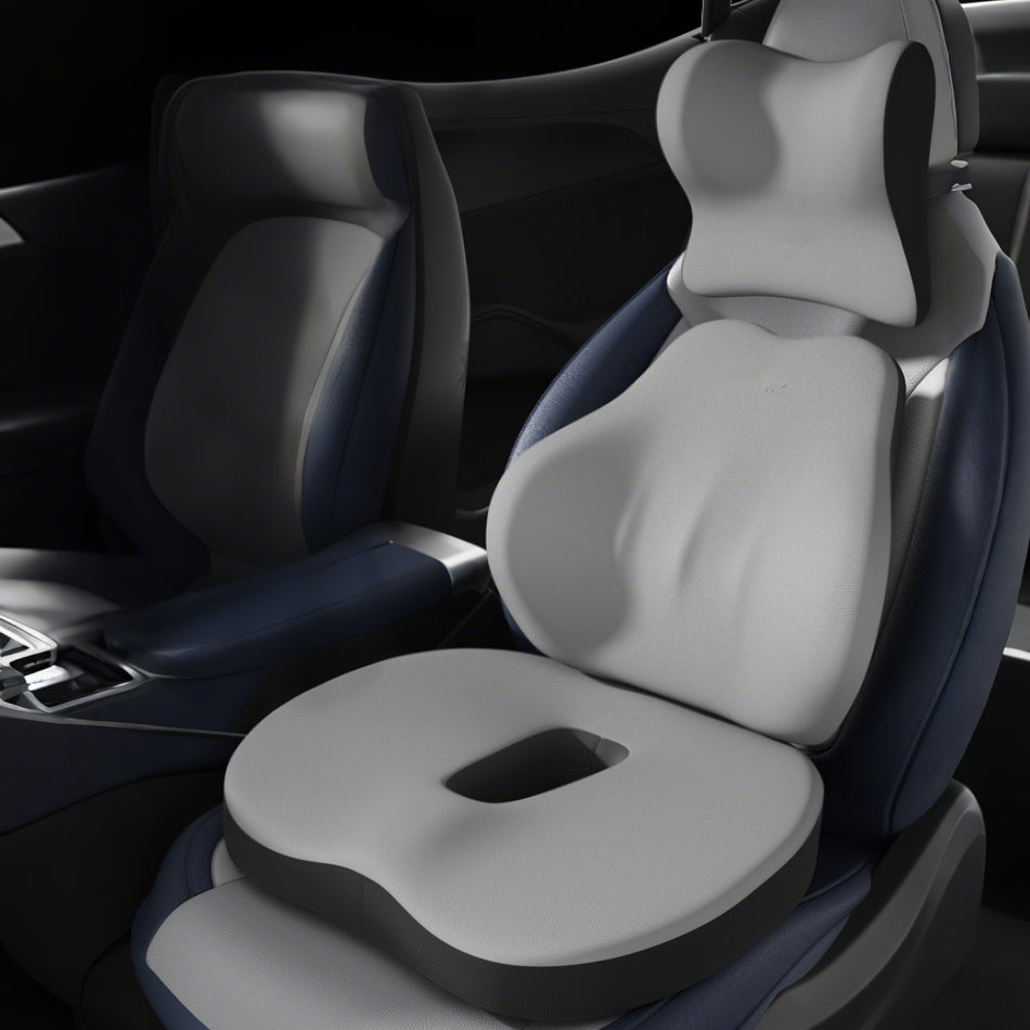 Car Seat Cushion, Lumbar Support, and Headrest Set The Ultimate Orthopedic Seat Cushion for Relieving Coccyx Pain, Hemorrhoids, and Back Pain Adult car booster cushion