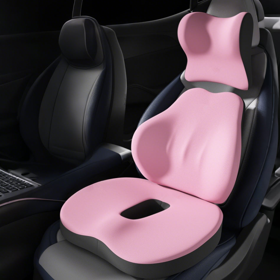 Car Seat Cushion, Lumbar Support, and Headrest Set The Ultimate Orthopedic Seat Cushion for Relieving Coccyx Pain, Hemorrhoids, and Back Pain Adult car booster cushion