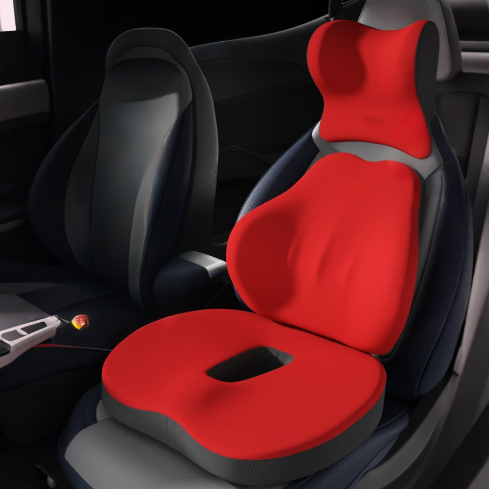 Car Seat Cushion, Lumbar Support, and Headrest Set The Ultimate Orthopedic Seat Cushion for Relieving Coccyx Pain, Hemorrhoids, and Back Pain Adult car booster cushion